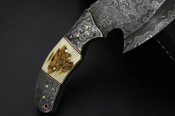 Damascus Gut Hook Skinning Knife