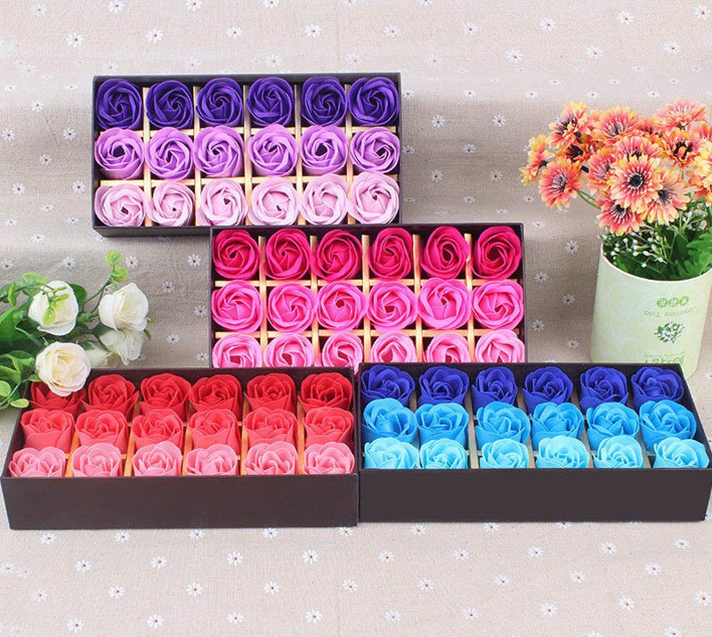 18 piece rose flower scented bath soaps