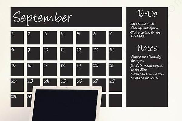 Chalkboard Calendar Decal