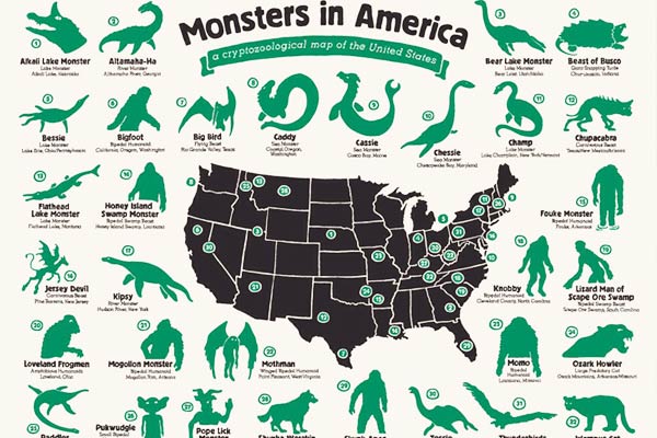 Map of American Cryptozoology