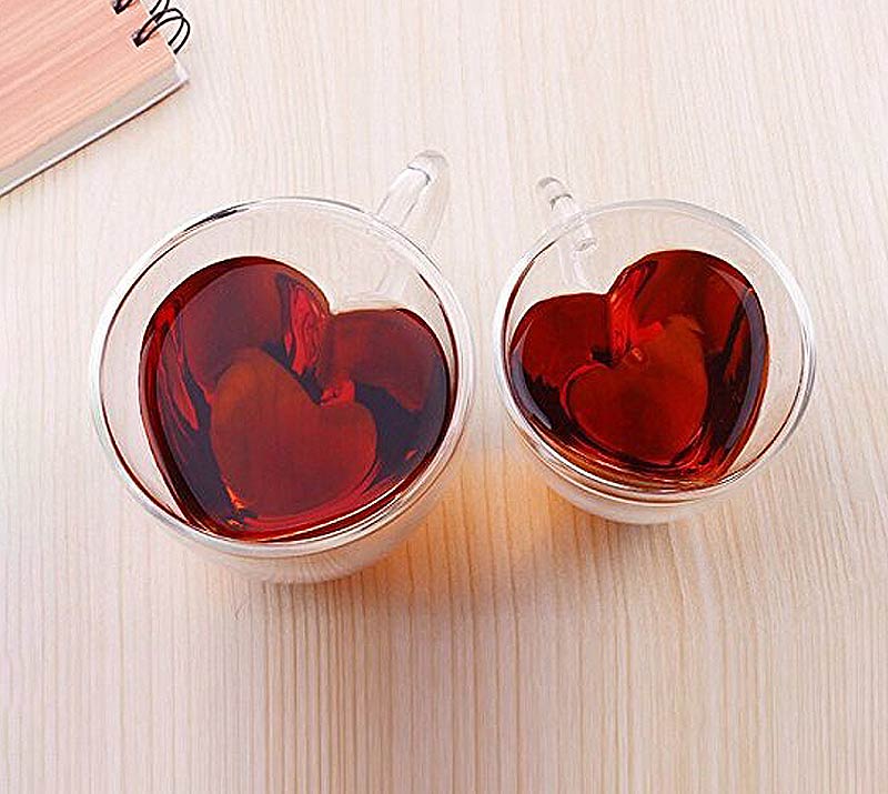 Clear heart shaped cups