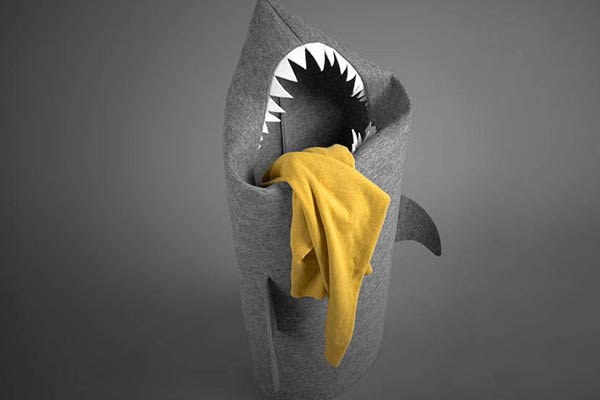 laundry basket shark felt