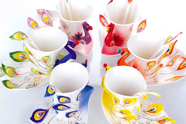Peacock Cup Set