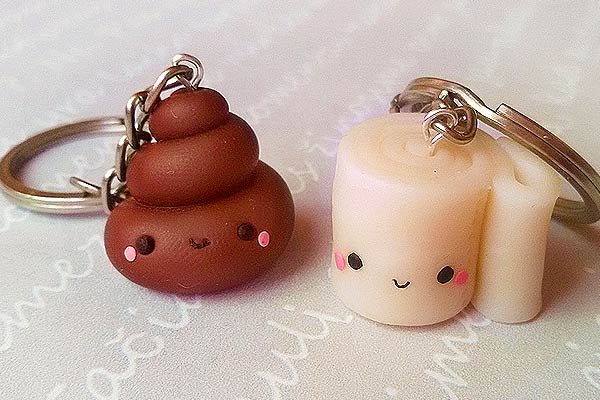 Poop and toilet paper Keyrings