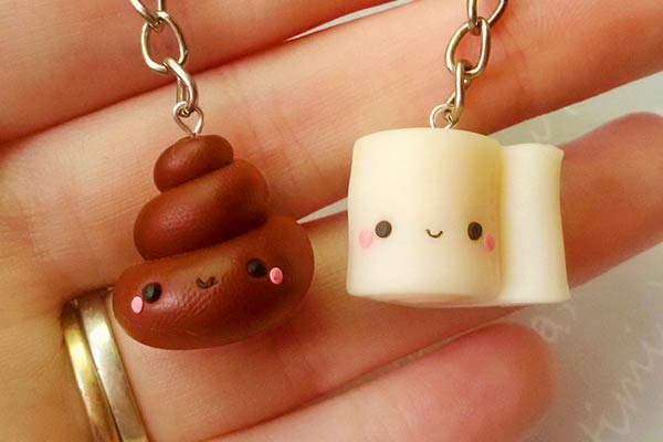 Poop and toilet paper Keyrings